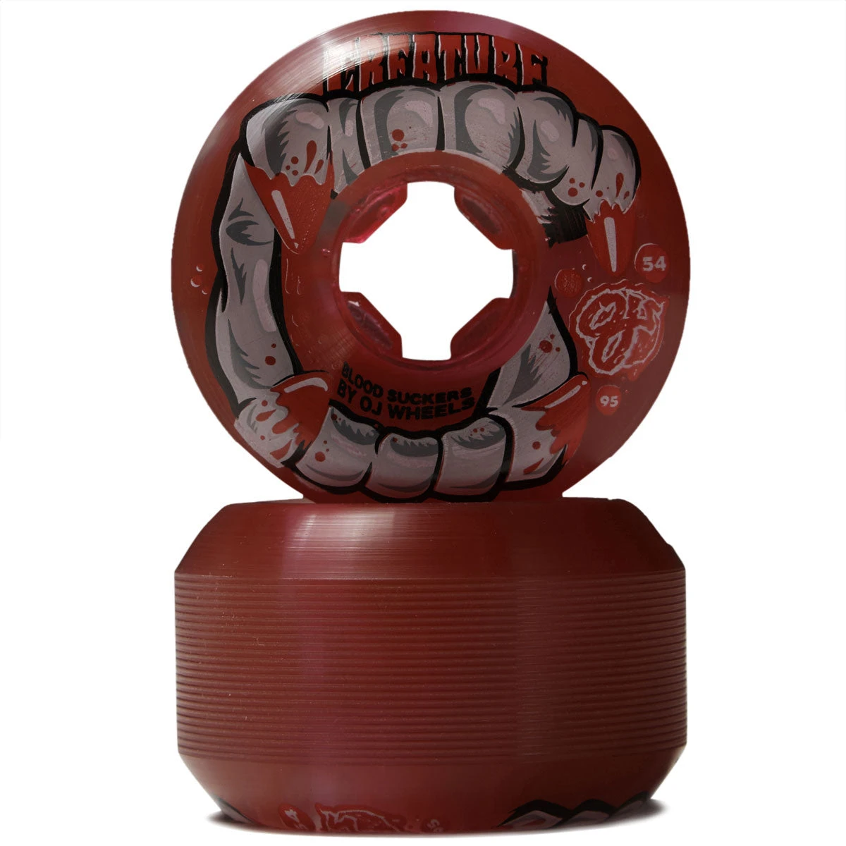 OJ DNA Curbsuckers Bloodsuckers 95a Skateboard Wheels - Red/Clear Swirl - 54mm 4 OJ DNA Curbsuckers Bloodsuckers 95a Skateboard Wheels - Red/Clear Swirl - 54mm - Image 2