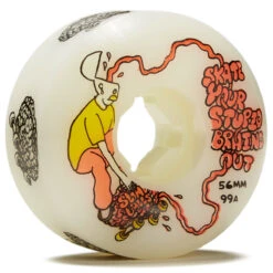 Slime Balls Stupid Brains Speed Balls 99a Skateboard Wheels - White - 56mm
