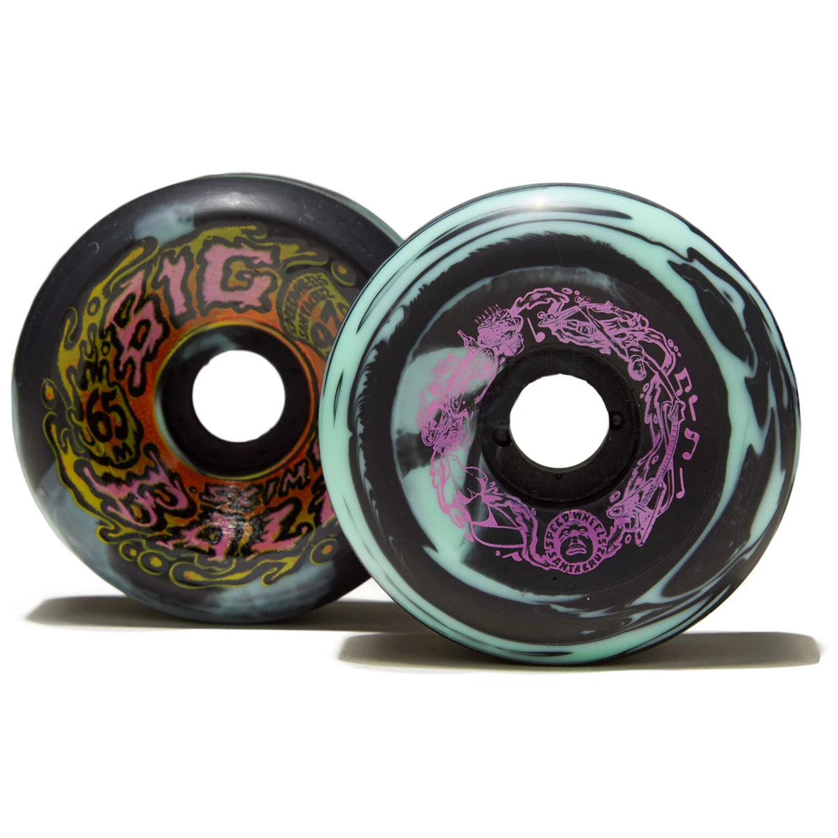 Slime Balls Big Balls 97a Skateboard Wheels - Teal/Black Swirl - 65mm 4 Slime Balls Big Balls 97a Skateboard Wheels - Teal/Black Swirl - 65mm - Image 2
