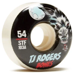 Bones Rogers Black Wolf 103A V3 Slims Skateboard Wheels - 54mm