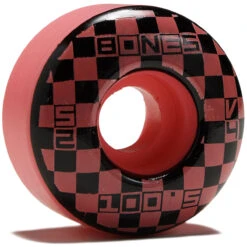 Bones 100s Block Party V4 Wide Skateboard Wheels - Pink - 52mm