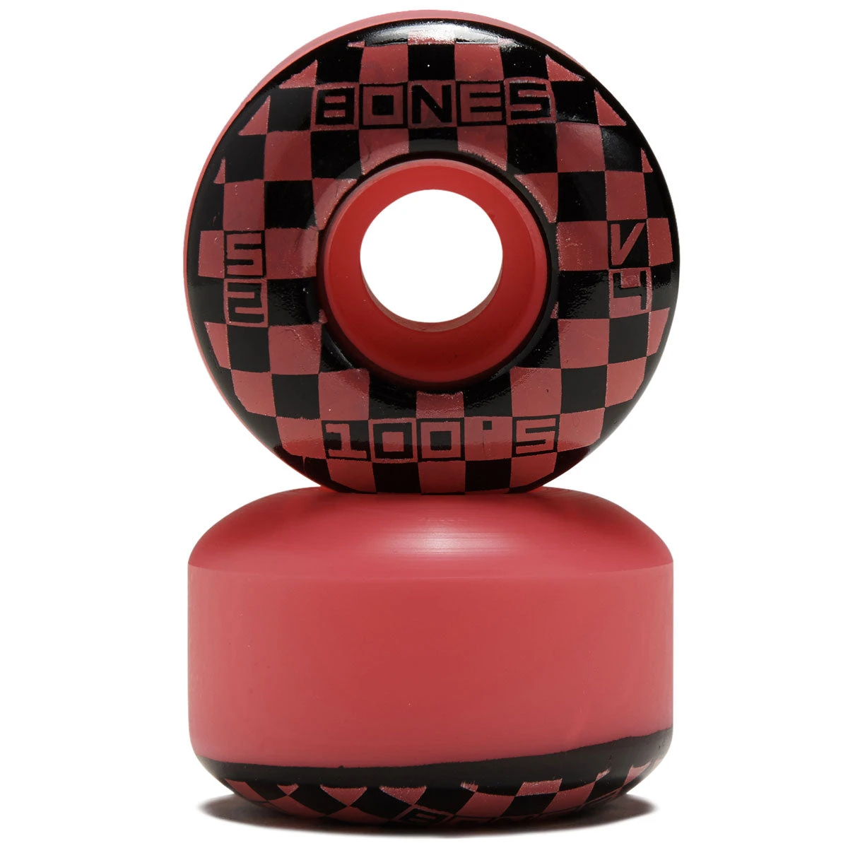 Bones 100s Block Party V4 Wide Skateboard Wheels - Pink - 52mm 4 Bones 100s Block Party V4 Wide Skateboard Wheels - Pink - 52mm - Image 2