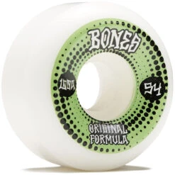 Bones 100s OG Formula Dots V5 Sidecut Skateboard Wheels - White - 54mm