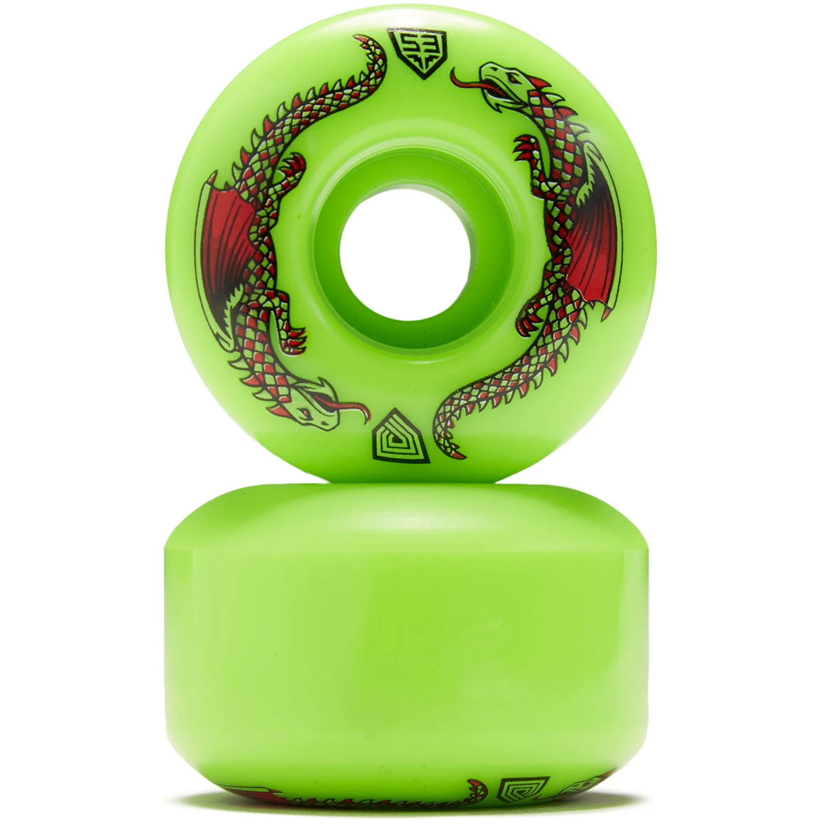 Powell Peralta Powell-Peralta Dragon Formula 93A Skateboard Wheels - Green - 53mm 4 Powell Peralta Powell-Peralta Dragon Formula 93A Skateboard Wheels - Green - 53mm - Image 2