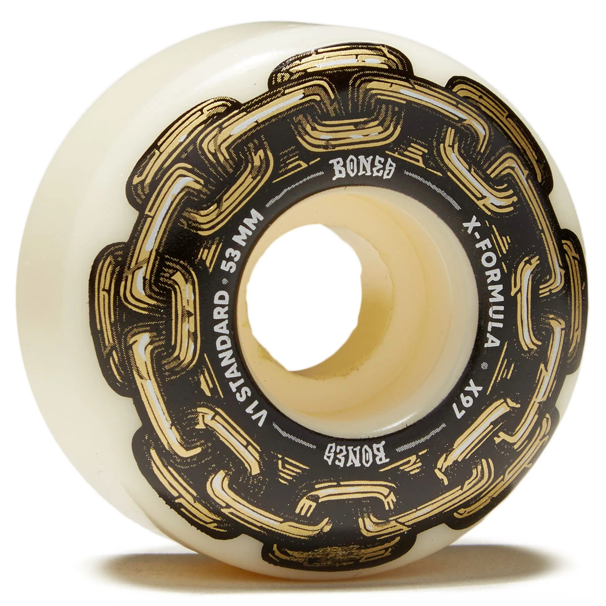 Bones X Formula Gold Chain 97a V1 Standard Skateboard Wheels - 53mm 3 Bones X Formula Gold Chain 97a V1 Standard Skateboard Wheels - 53mm