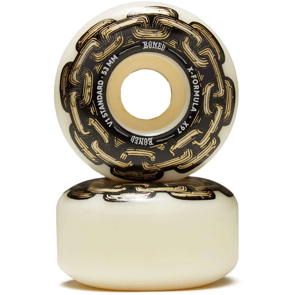 Bones X Formula Gold Chain 97a V1 Standard Skateboard Wheels - 53mm 4 Bones X Formula Gold Chain 97a V1 Standard Skateboard Wheels - 53mm - Image 2
