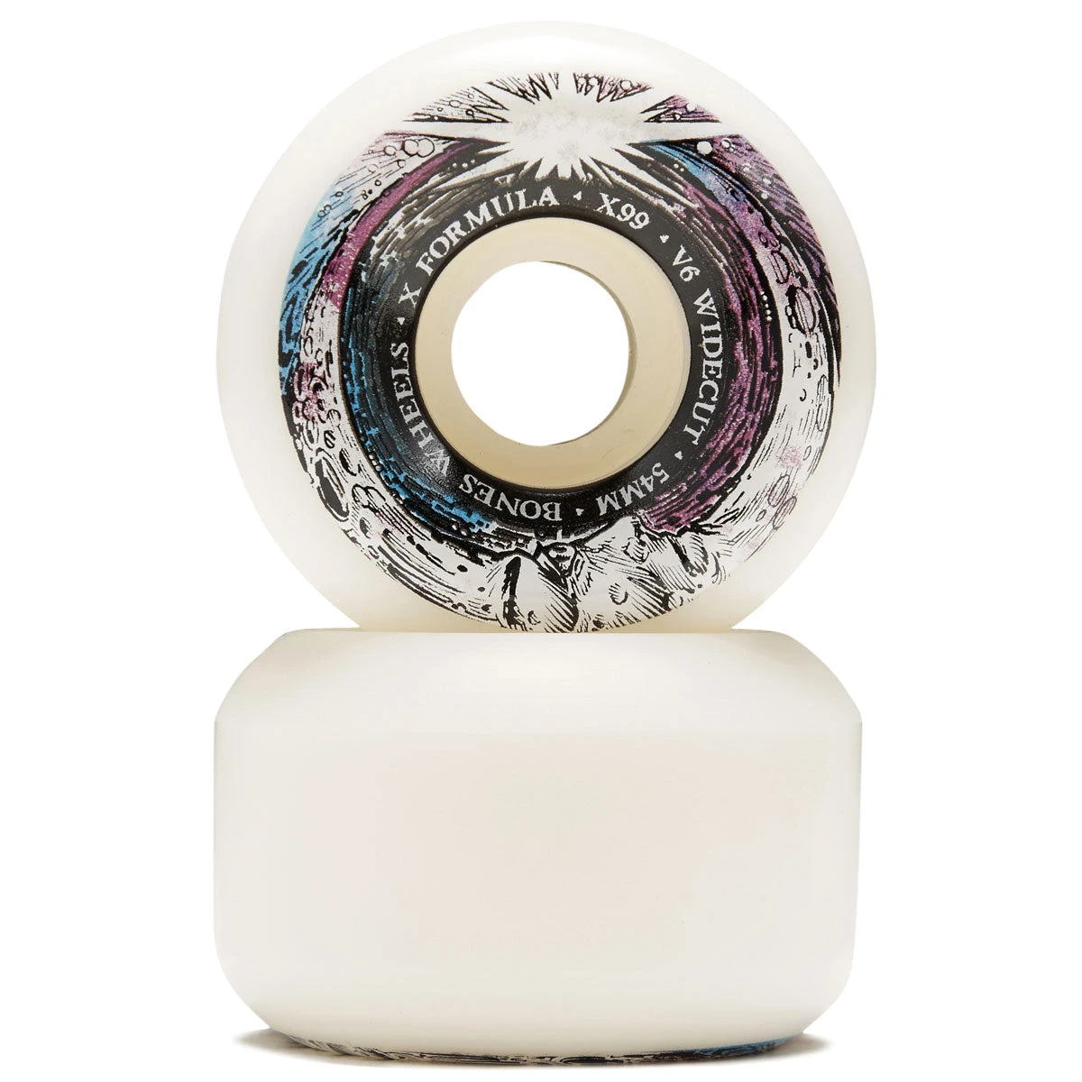 Bones X-Formula Moon Beam 99a V6 Wide Cut Skateboard Wheels - 54mm 4 Bones X-Formula Moon Beam 99a V6 Wide Cut Skateboard Wheels - 54mm - Image 2