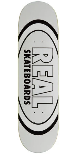 Real Team Classic Oval Skateboard Deck - White - 8.38"