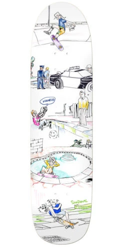 Krooked Sandoval Skullride Skateboard Deck - White - 8.25"