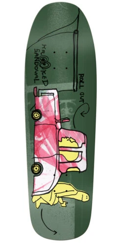 Krooked Sandoval Roll Out Skateboard Deck - Green - 9.81"