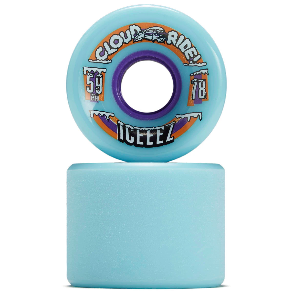 Cloud Ride Iceeez 78a Longboard Wheels - Blue - 59mm 4 Cloud Ride Iceeez 78a Longboard Wheels - Blue - 59mm - Image 2