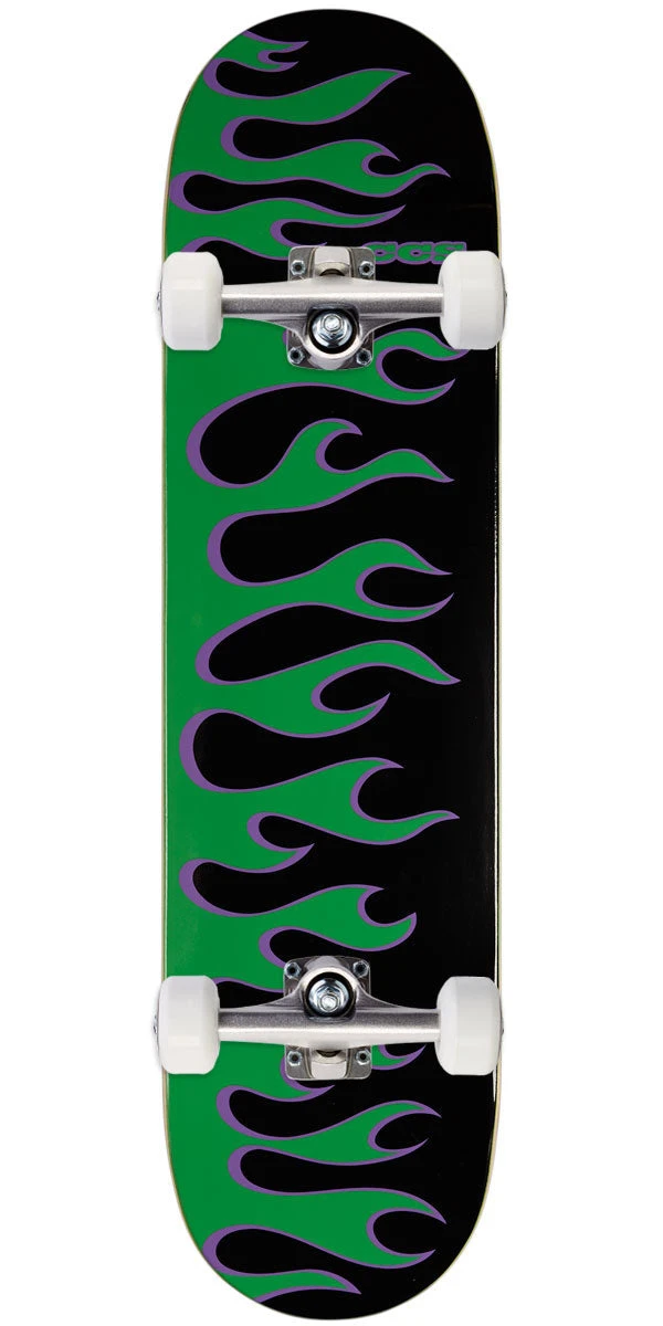 CCS Flames Skateboard Complete - Black/Green 3 CCS Flames Skateboard Complete - Black/Green
